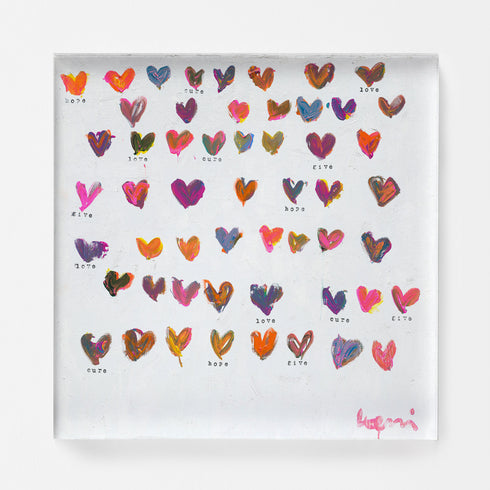 Set up your room with vibrant colors using the 'Seeds of Hope' Art Print , an original heart wall word artwork by Kerri Rosenthal - Perfect for living room wall decor