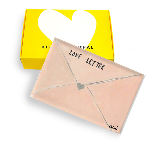 Sending You A Love Note Block of Love acrylic art by Kerri Rosenthal. Cute unique gifts for art lovers, hostesses, parties, or loved ones