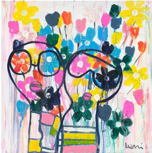 She Wears Flowers In Her Hair Art Print