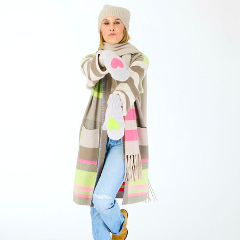 Silver fox grey patch blend of wool and cashmere mittens with Kerri's Imperfect Heart - Shop cute women’s mittens and gloves by Kerri Rosenthal