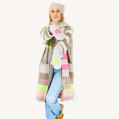 Silver fox grey patch blend of wool and cashmere mittens with Kerri's Imperfect Heart - Shop cute women’s mittens and gloves by Kerri Rosenthal