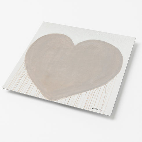 Simple Kinda Love drippy heart beige wall art print artwork - Shop minimalist artwork for home decor by Kerri Rosenthal