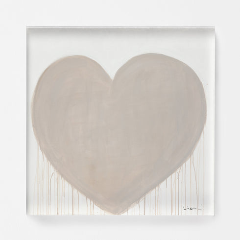 Simple Kinda Love drippy heart beige wall art print artwork - Shop minimalist artwork decor for any space by Kerri Rosenthal