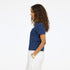 Side View Navy Imperfect Heart Slub Tee by Kerry Rosenthal