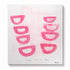 Abstract art piece with pink half-moon shapes on a white background. Original painting by Kerri Rosenthal.