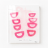 Art print with pink half-moon shapes on a white background. Framed in plexi glass. Original painting by Kerri Rosenthal.