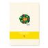 Mr. Smiley Wreath greeting card by Kerri Rosenthal, a colorful mini artwork design sold as a 6-pack stationery set, styled view