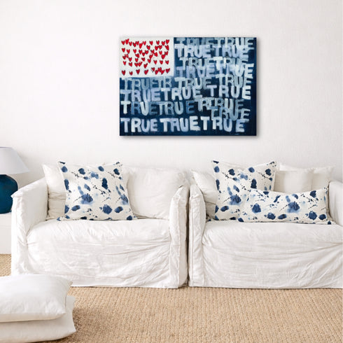 Splat indigo blue decorative square and lumbar throw pillows - Shop modern throw pillows by Kerri Rosenthal