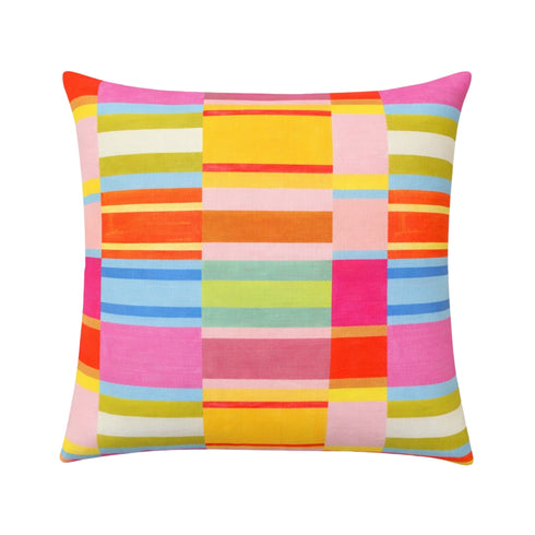 St.Tropez multicolor striped print square throw pillows - Shop cute decorative throw pillows by Kerri Rosenthal