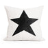 Starry Night black & white cute square decorative throw pillow in linen by Kerri Rosenthal