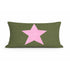 Starry olive rectangular square lumbar throw pillow in linen by Kerri Rosenthal