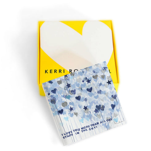 Starry Starry Love Block of Love by Kerri Rosenthal. Home decor art for a coffee table or bookshelf - Cute unique gift for an art lover, hostess, party or loved one