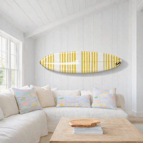 Stripe On Stripe Sunshine Surfboard