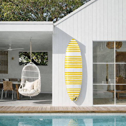Stripe On Stripe Sunshine Surfboard