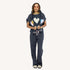 Suke imperfect heart coal tee in 100% cotton with matching sweatpants and sweatshirt with heart patches over shoulder- Shop women's chic tops & tees by Kerri Rosenthal