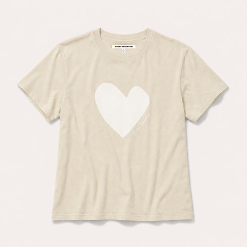 Suke imperfect heart tee natural shirts with blue denim jeans - Shop women's graphic tees by Kerri Rosenthal