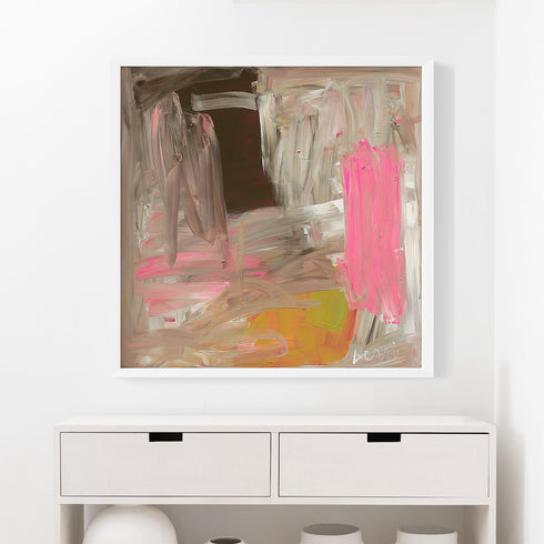 Sun Lover modern abstract neutral tones original art print by Kerri Rosenthal - Unique artwork for living room, bedroom wall decor.