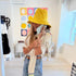 Stylish sunshine yellow sunny daze cotton bucket hat big brim and embroidered details - cute designer bucket caps hats by Kerri Rosenthal