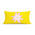 Sunny yellow rectangular lumbar throw pillow in linen by Kerri Rosenthal