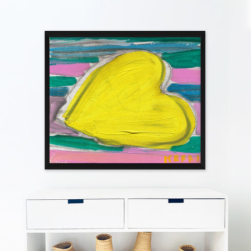 Sunshine and love flag multicolor wall art print artwork - Unique artwork gifts for living room, bedroom or any space wall art decor by Kerri Rosenthal