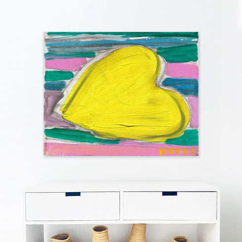 Sunshine and love flag multicolor wall art print artwork - Unique artwork gifts for living room, bedroom or any space wall art decor by Kerri Rosenthal