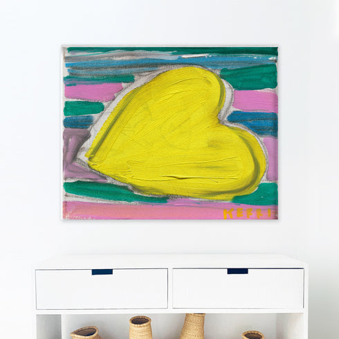 Sunshine and love flag multicolor wall art print artwork - Unique artwork gifts for living room, bedroom or any space wall art decor by Kerri Rosenthal
