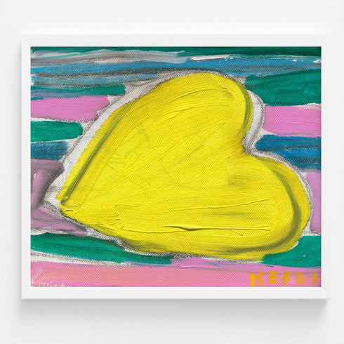 Sunshine and love flag multicolor wall art print artwork - Unique artwork gifts for living room, bedroom or any space wall art decor by Kerri Rosenthal