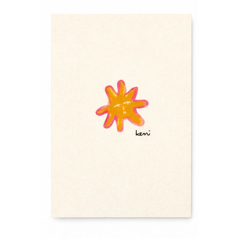 Sunshine Is A Frame of Mind Card, yellow colorful cute mini artwork on a card by Kerri Rosenthal