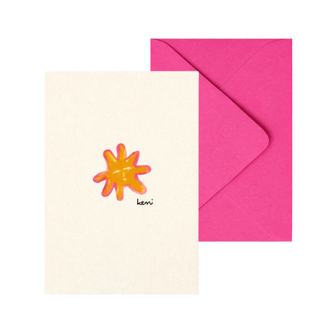 Sunshine Is A Frame of Mind Card, yellow multicolor cute mini artwork on a card by Kerri Rosenthal