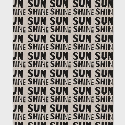 Sunshine Wallpaper featuring printed graphics on sisal grasscloth with a textured finish - High-quality eco-friendly designer wallpaper for modern living room decor by Kerri Rosenthal
