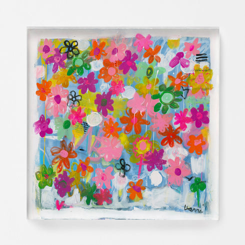 Super bloom multicolor wall art print artwork - Perfect for living room wall artwork by Kerri Rosenthal