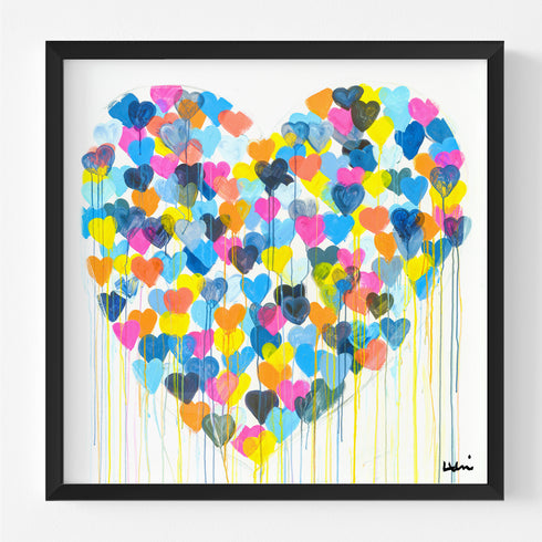 Super Duper Kind Of Love colorful art print by Kerri Rosenthal - Unique artwork for living room wall decor