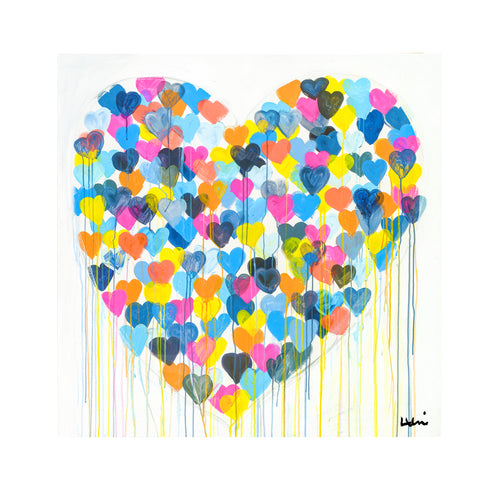 Super Duper Kind Of Love colorful art print by Kerri Rosenthal - Unique artwork for living room wall decor