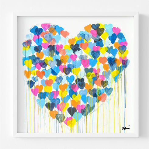 Super Duper Kind Of Love colorful art print by Kerri Rosenthal - Unique artwork for living room wall decor