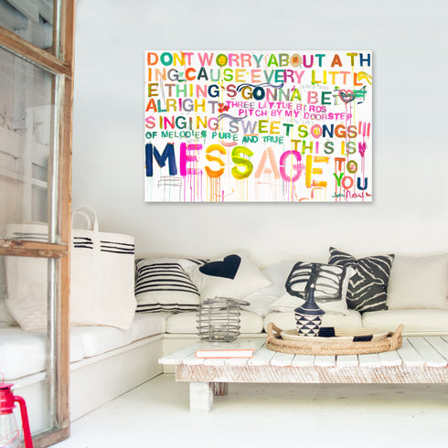 Sweet Songs colorful word art print Artwork by Kerri Rosenthal - Unique artwork for living room wall decor