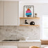 Sweet colorful abstract word wall art print artwork. Shop abstract artwork decor for modern kitchen by Kerri Rosenthal.