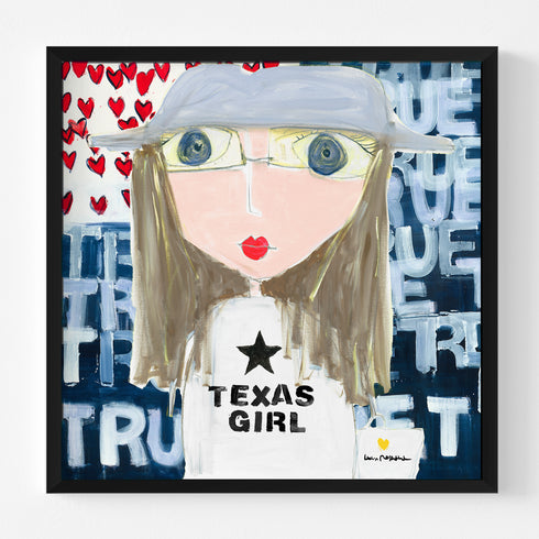 Texas Girl colorful art print by Kerri Rosenthal - Unique artwork for living room wall decor