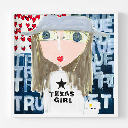 Texas Girl colorful art print by Kerri Rosenthal - Unique artwork for living room wall decor