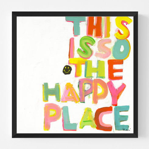 This Is So My Happy Face colorful word art print by Kerri Rosenthal - Unique artwork for living room wall decor