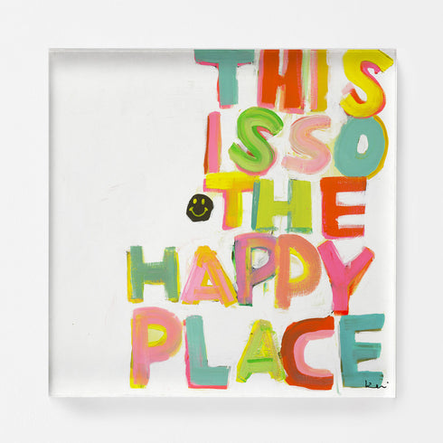 This Is So My Happy Face colorful word art print by Kerri Rosenthal - Unique artwork for living room wall decor