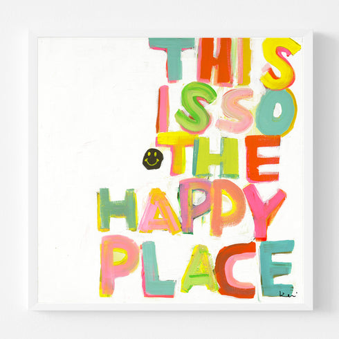 This Is So My Happy Face colorful word art print by Kerri Rosenthal - Unique artwork for living room wall decor