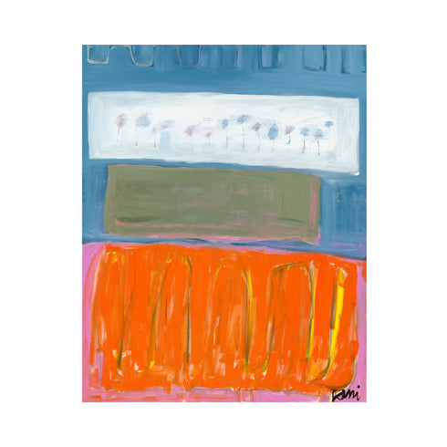 Time and Time Again colorful art print by Kerri Rosenthal - Unique artwork for living room wall decor