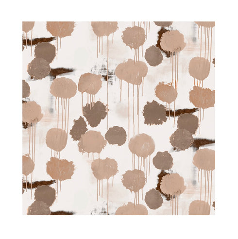 Taupe Raining Sun Jumbo Fabric custom printed on luxe oyster linen or a cotton linen blend - Unique designer high-quality fabrics by Kerri Rosenthal