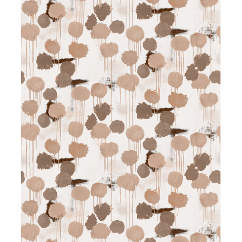 Taupe Raining Sun Jumbo Fabric custom printed on luxe oyster linen or a cotton linen blend - Unique designer high-quality fabrics by Kerri Rosenthal