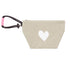 Kerri Rosenthal Imperfect Heart Wristlet in taupe cotton canvas.