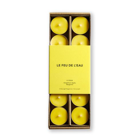 Citron Grapefruit, Apple, Bergamot scented tea light candles - Le Feu De L'eau