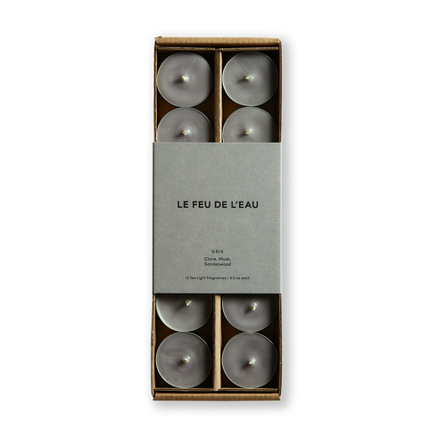 Gris Clove, Musk, Sandalwood scented tea light candles - Le Feu De L'eau