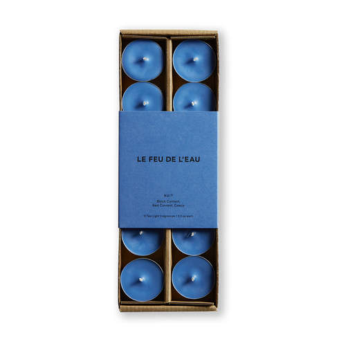 Nut Black Currant, Red Currant, Cassis scented tea light candles - Le Feu De L'eau