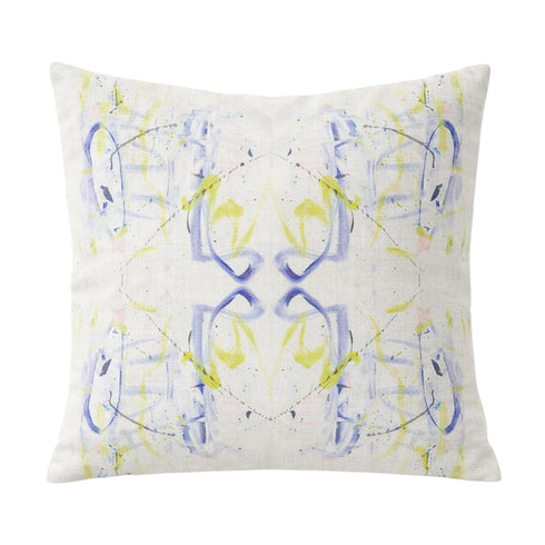 Tell Me Why No. 1 multicolor square cute decorative throw pillow - Shop linen throw pillows by Kerri Rosenthal
