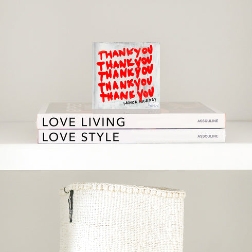 Thank You multicolor block of Love acrylic word mini art - Shop cute unique gifts for art lovers by Kerri Rosenthal